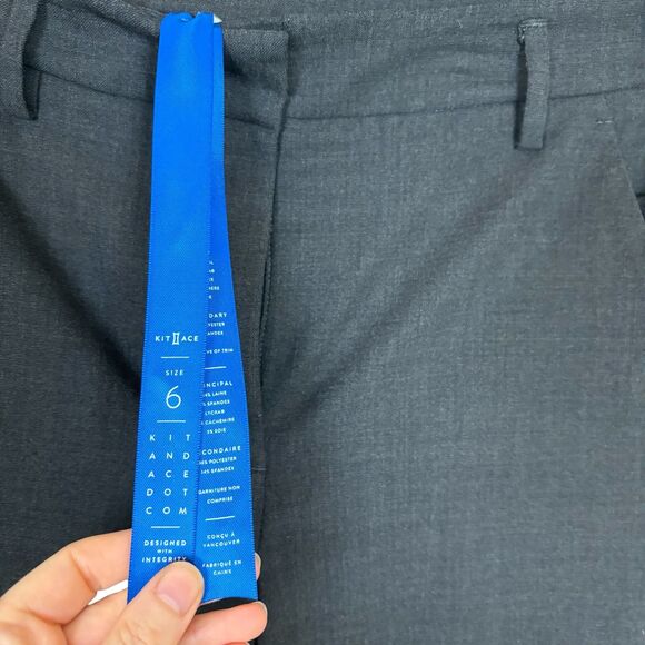 Kit and Ace Bartlett Wool Cashmere Silk Blend Gray Cropped Dress Pants Women's 6 - Picture 4 of 7